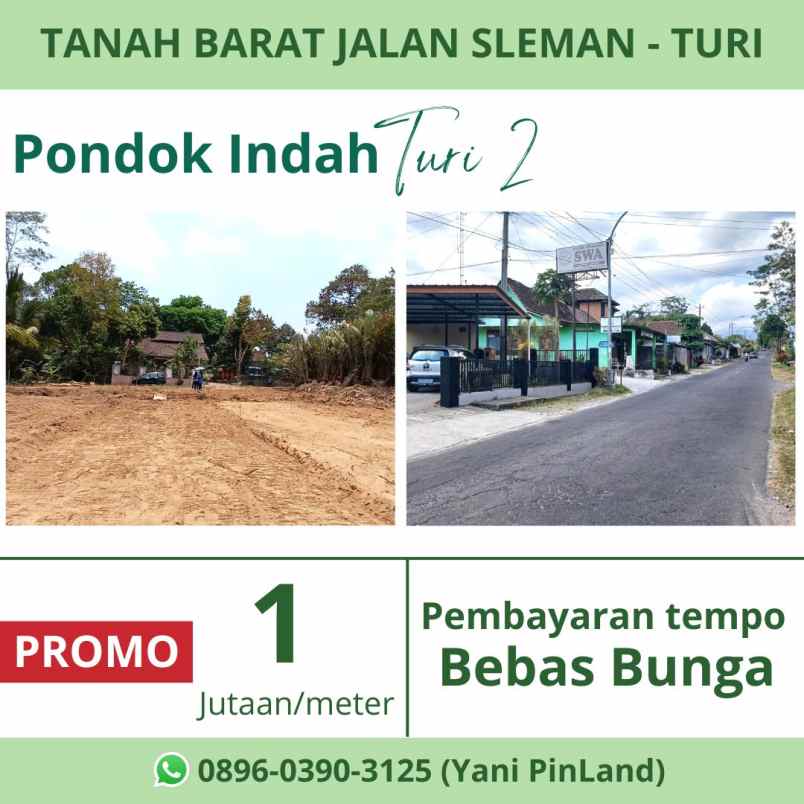 tanah murah di donokerto dekat jalan sleman turi