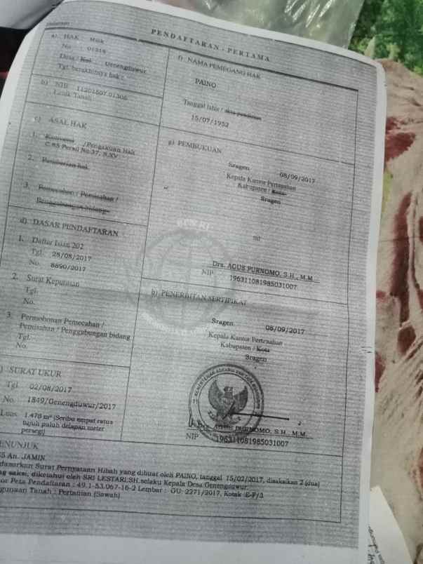 tanah pekarangan zona kuning dijual cepat 8000 mt2