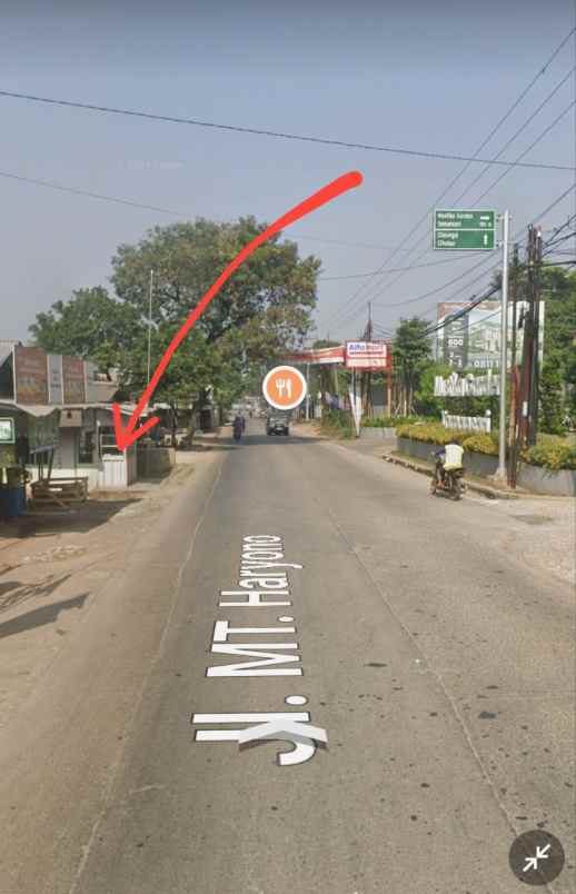 tanah pinggir jalan mt haryono setu bekasi