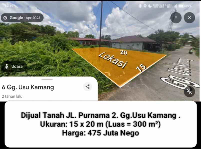 tanah siap bangun jln purnama 2 gg usu kamang