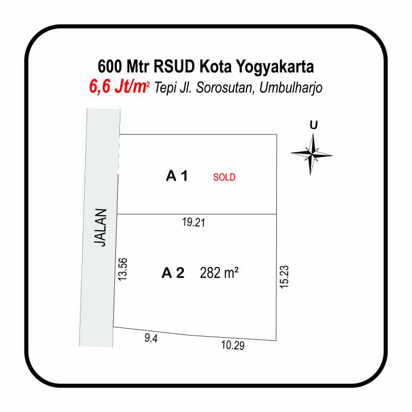 tanah strategis jogja kota dekat kampus uad 1