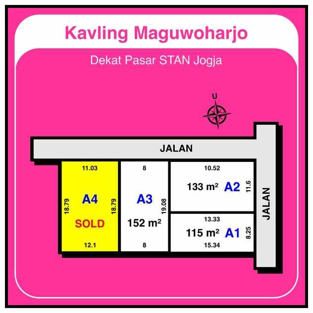 3 menit ringroad utara dijual tanah maguwo sleman