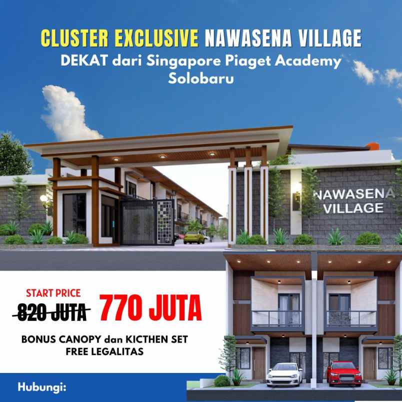 cluster exclusive dekat solo baru harga promo