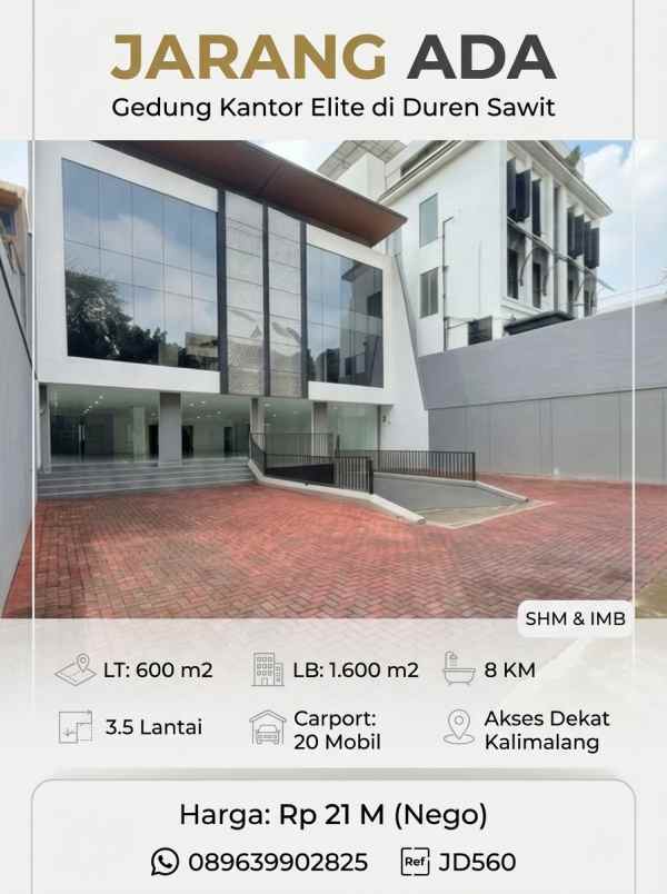 dijaul bangunan gedung office building di duren sawit