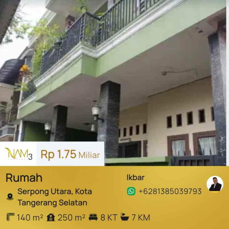dijual cepat rumah plus kontrakan serpong utara