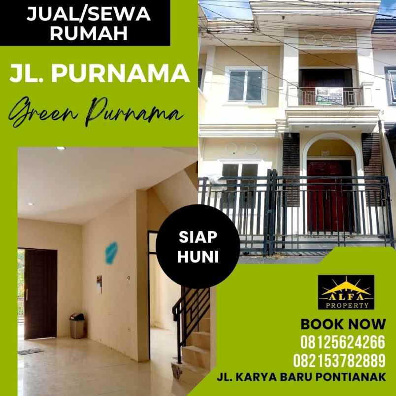 dijual disewakan rumah green purnama kota pontianak