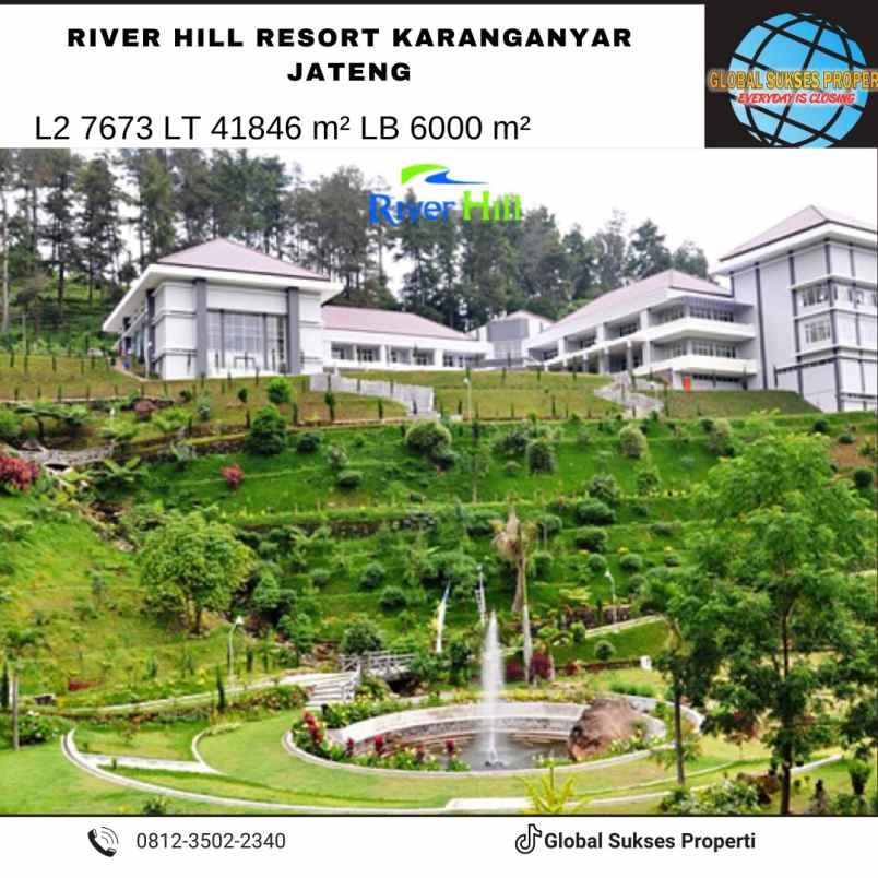 dijual ruko gudang kantor resort river hill grojogan