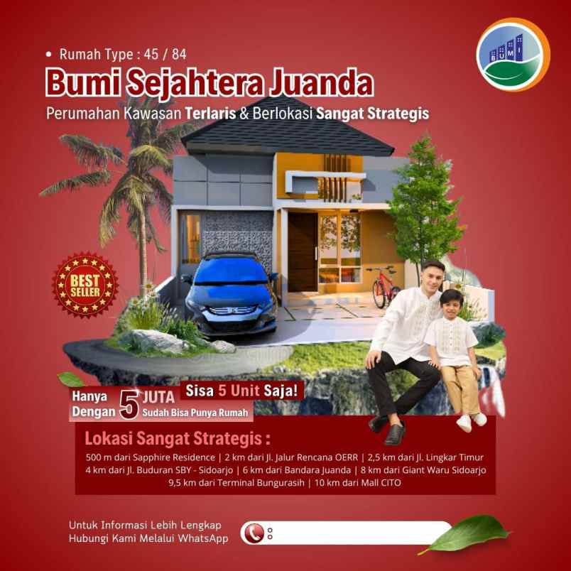 dijual rumah bumi sejahtera juanda