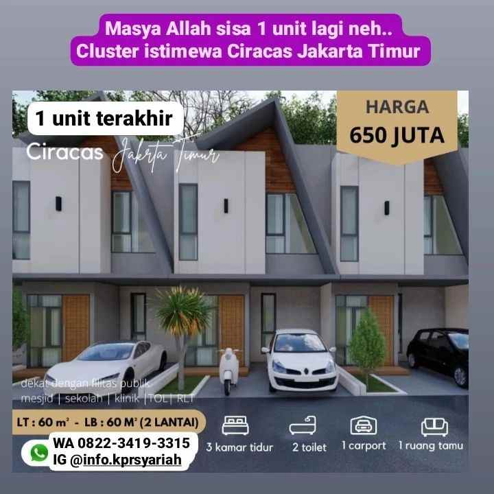 dijual rumah ciracas