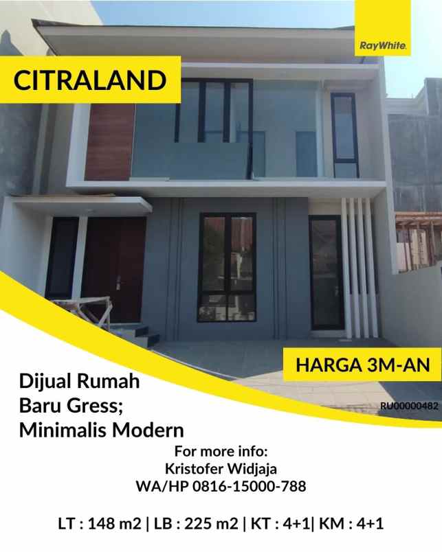 dijual rumah citraland utama surabaya