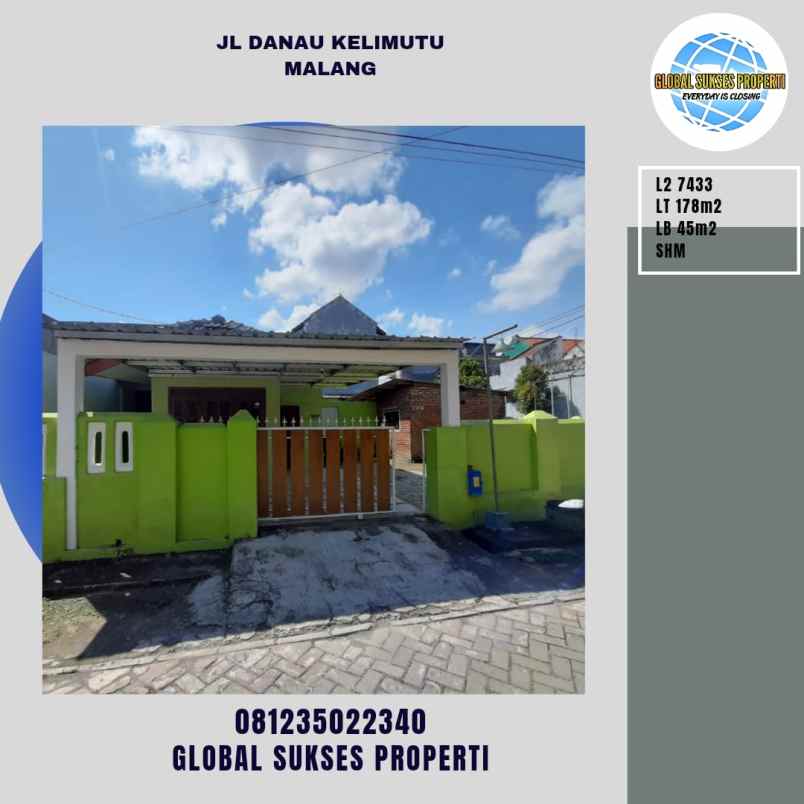 dijual rumah d kelimutu sawojajar