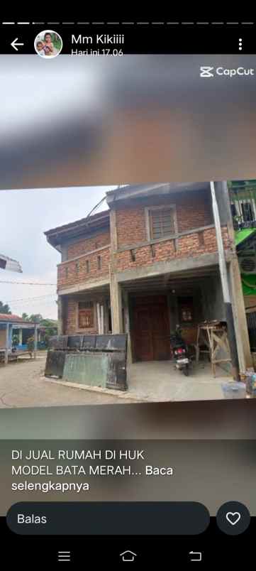dijual rumah di jl jivit gang amid ujung rt 02 rw 03