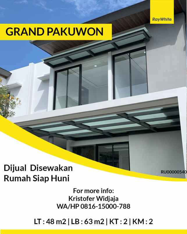 dijual rumah grand pakuwon surabaya