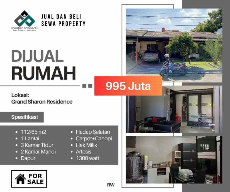 dijual rumah grand sharon residence