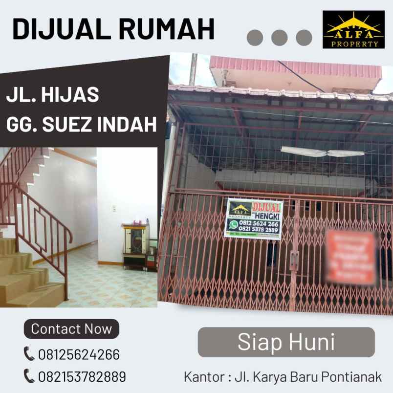 dijual rumah jalan hijas suez indah kota pontianak