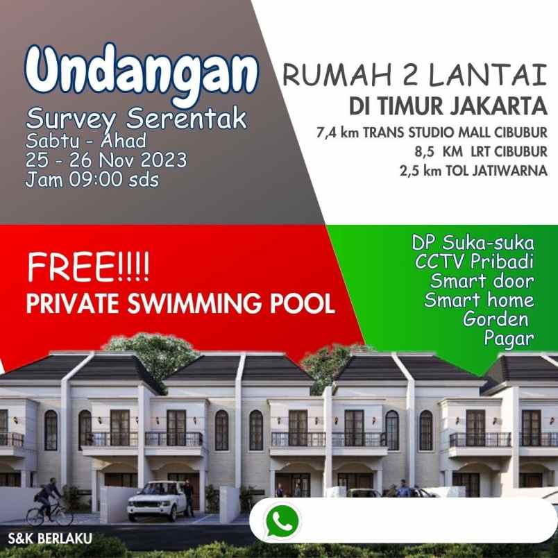 dijual rumah jl hankam