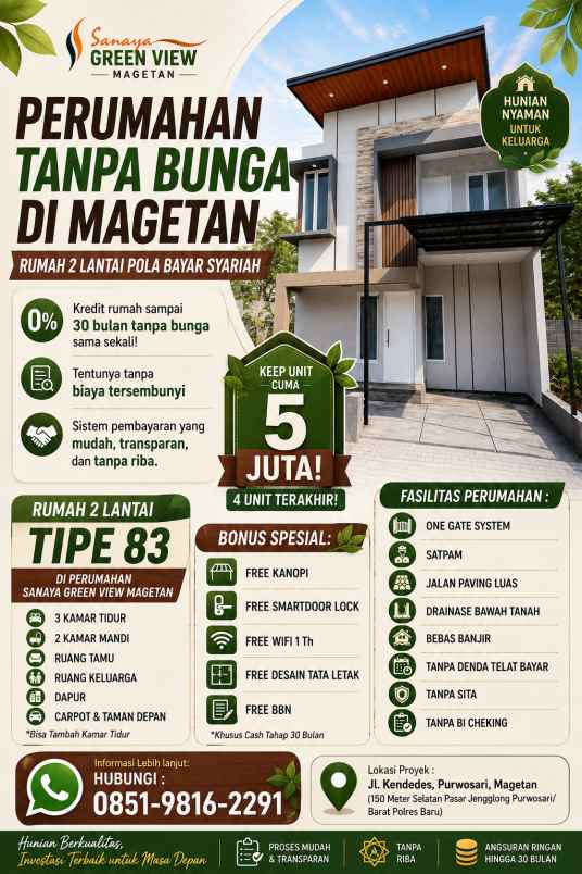 dijual rumah jl kendedes purwosari