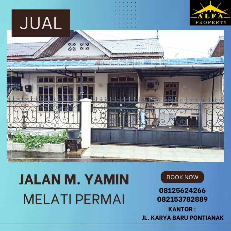 dijual rumah jl m yamin komp melati permai