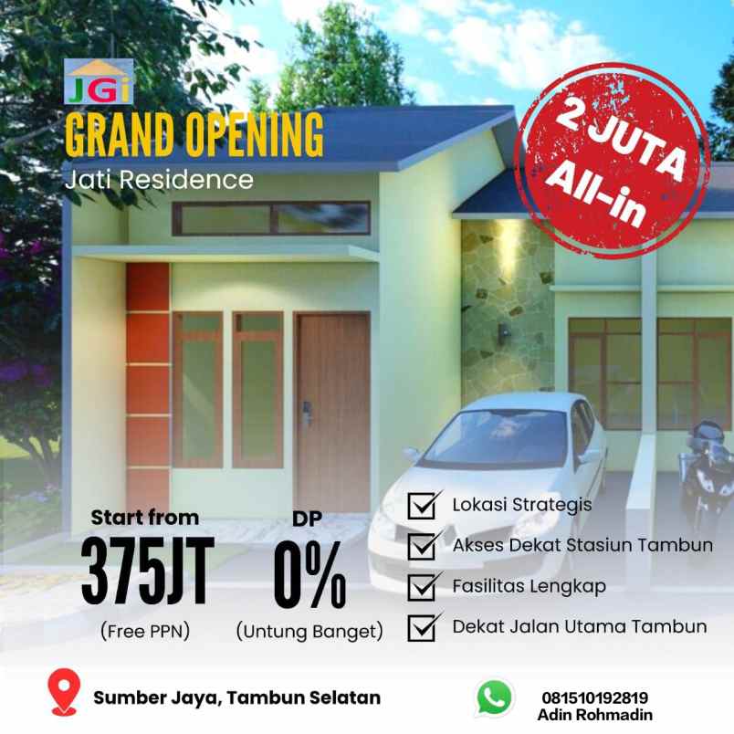 dijual rumah jl sumber jaya