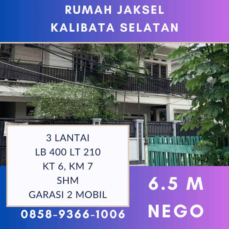 dijual rumah kalibata selatan