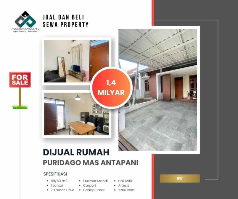 dijual rumah komplek puri dago antapani