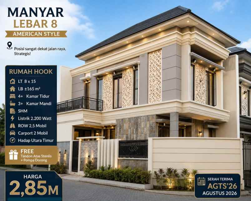 dijual rumah manyar tirtoyoso