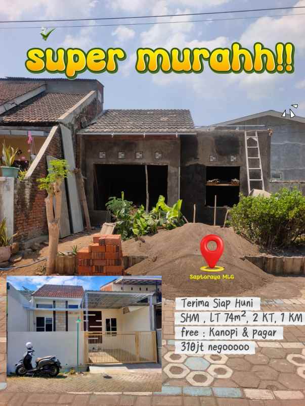 dijual rumah on progress terima siap huni di pakis
