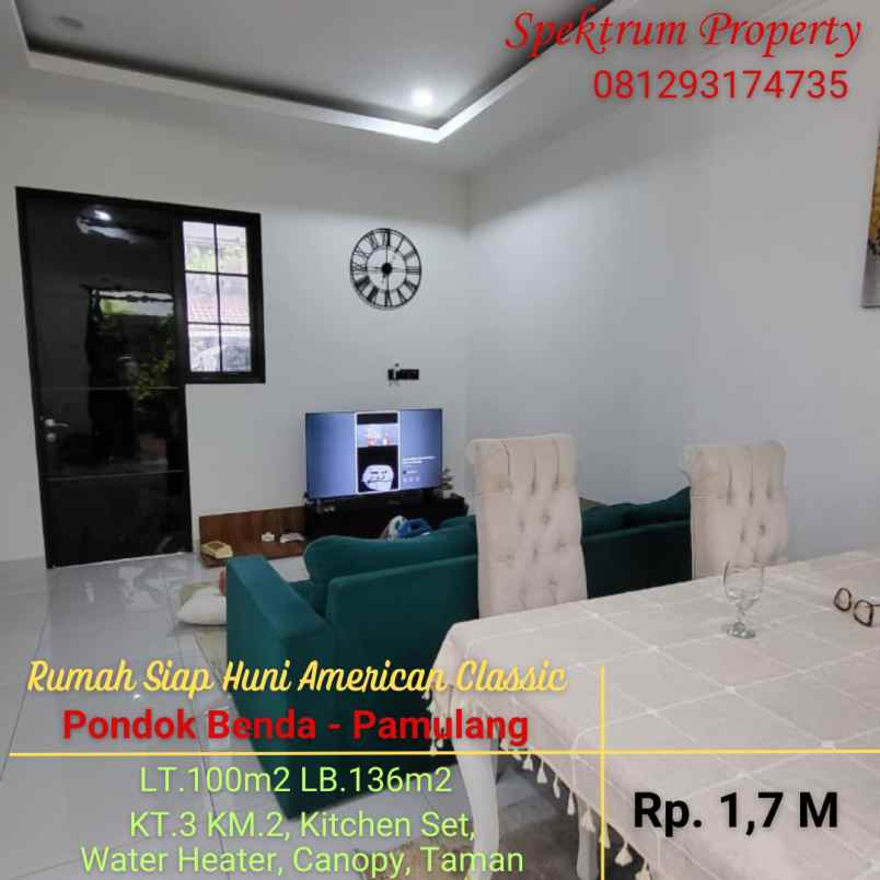 dijual rumah pondok benda pamulang