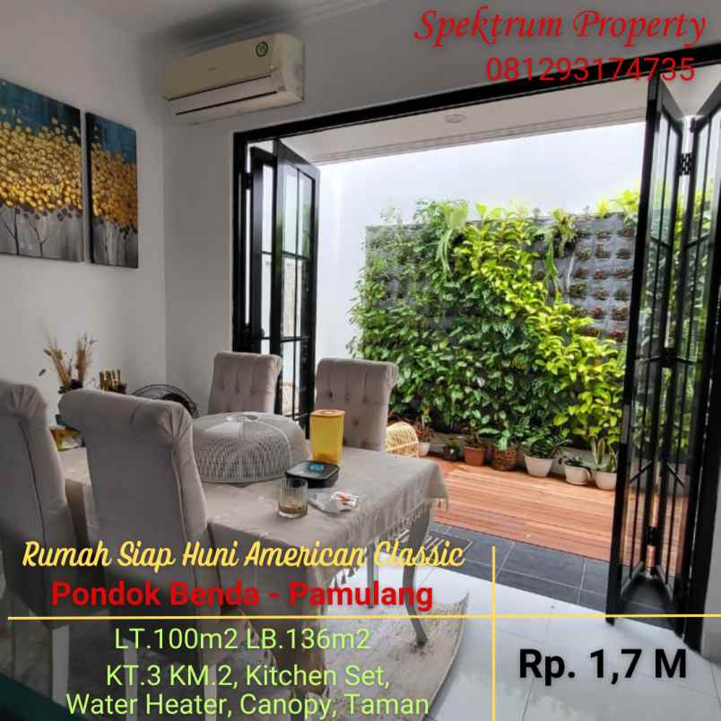 dijual rumah pondok benda pamulang