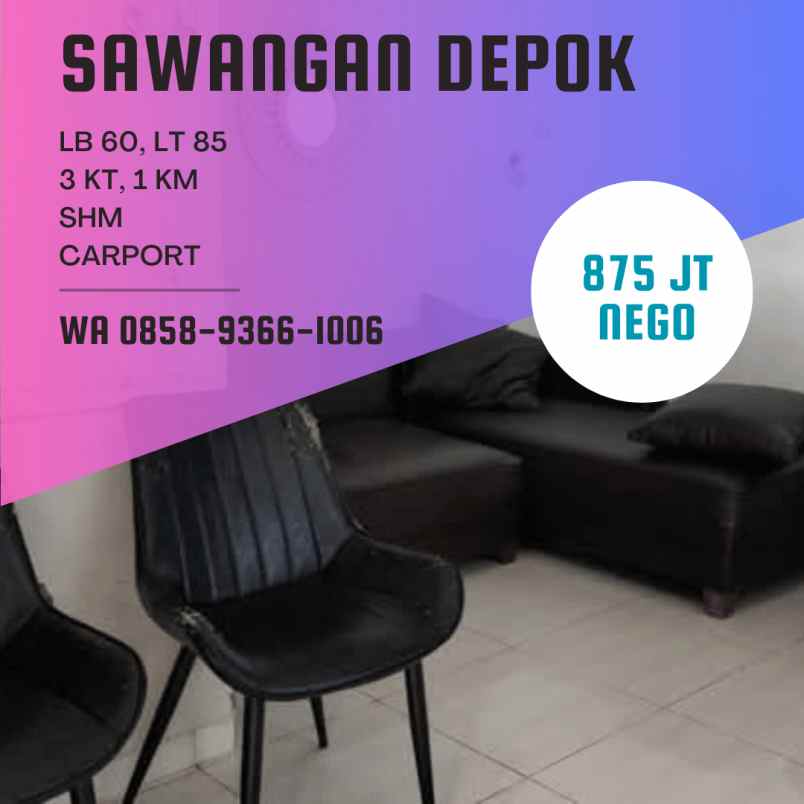 dijual rumah pondok petir