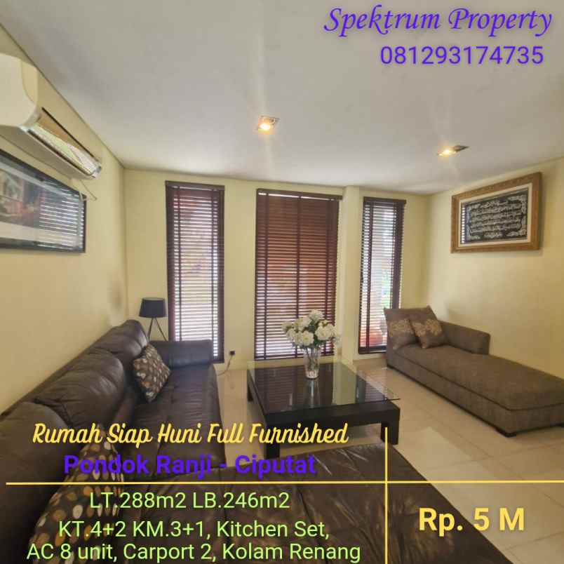 dijual rumah pondok ranji ciputat