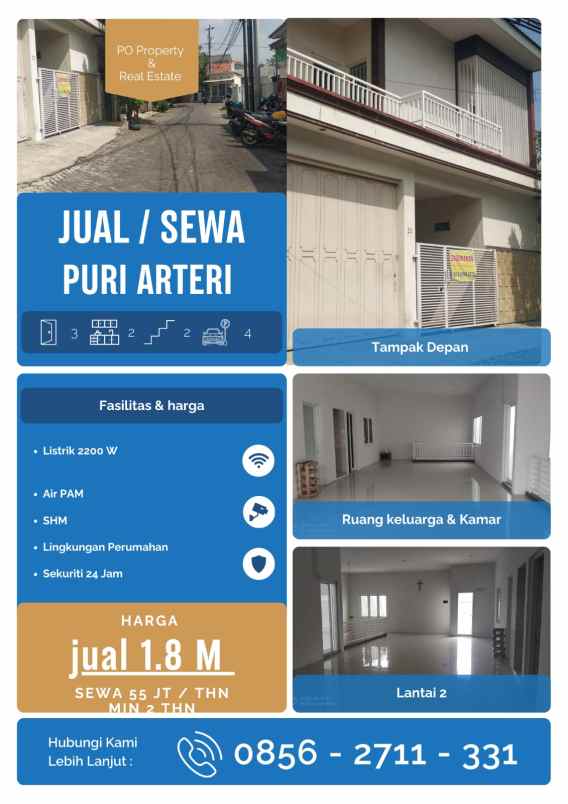 dijual rumah puri arteri baru