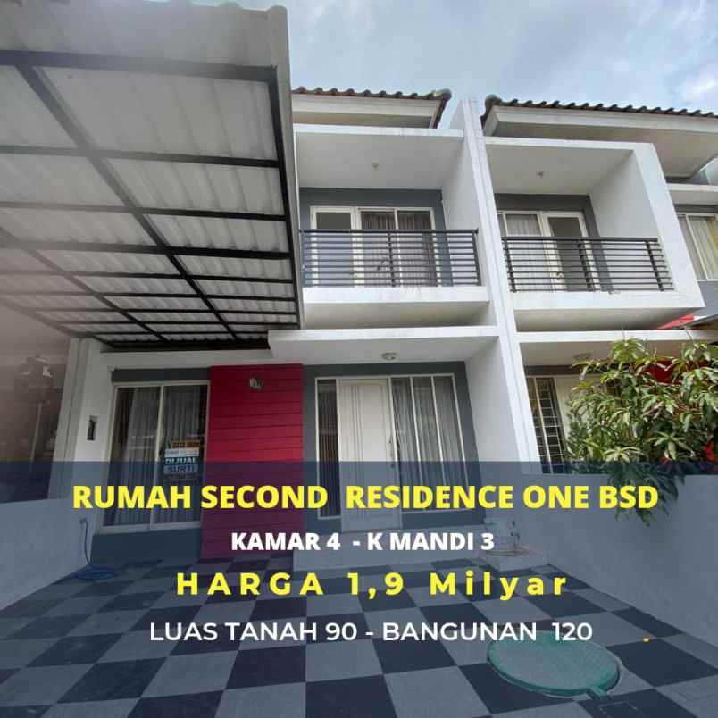 dijual rumah residence one bsd city