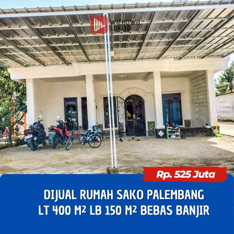 dijual rumah sako palembang lt 400 lb 150