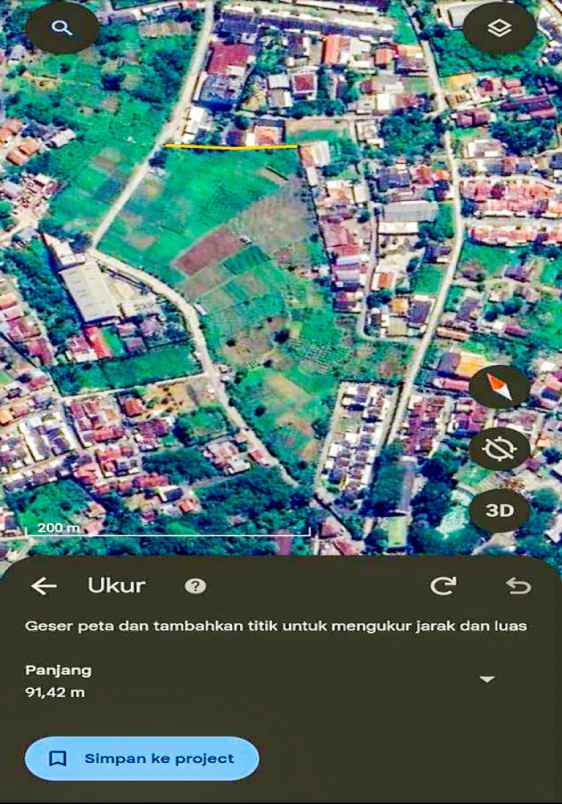 dijual tanah 39 000 m2 di sukarami palembang