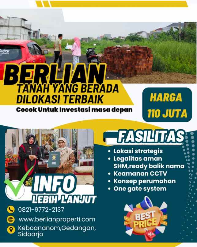 dijual tanah berlian residence 1 keboan