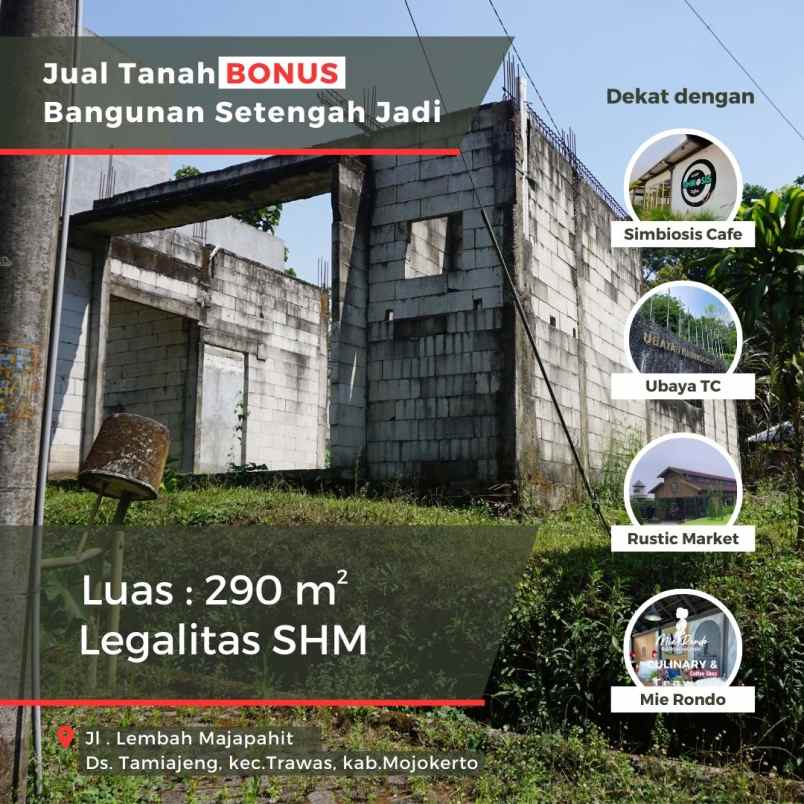 dijual tanah desa tamiajeng kec trawas