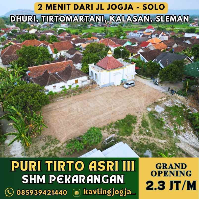 dijual tanah dhuri tirtomartani kalasan