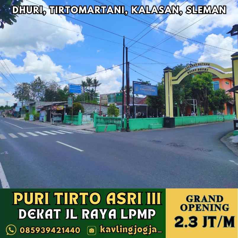 dijual tanah dhuri tirtomartani kalasan