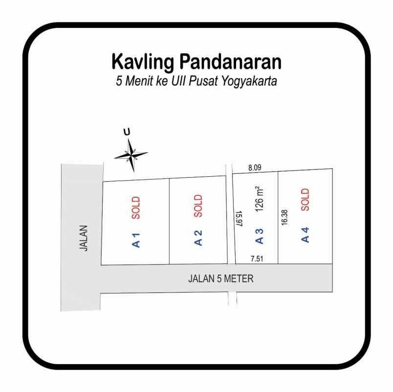 dijual tanah jalan kaliurang km 14