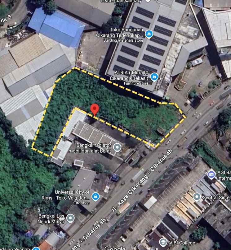 dijual tanah jl raya lippo cibarusah rt