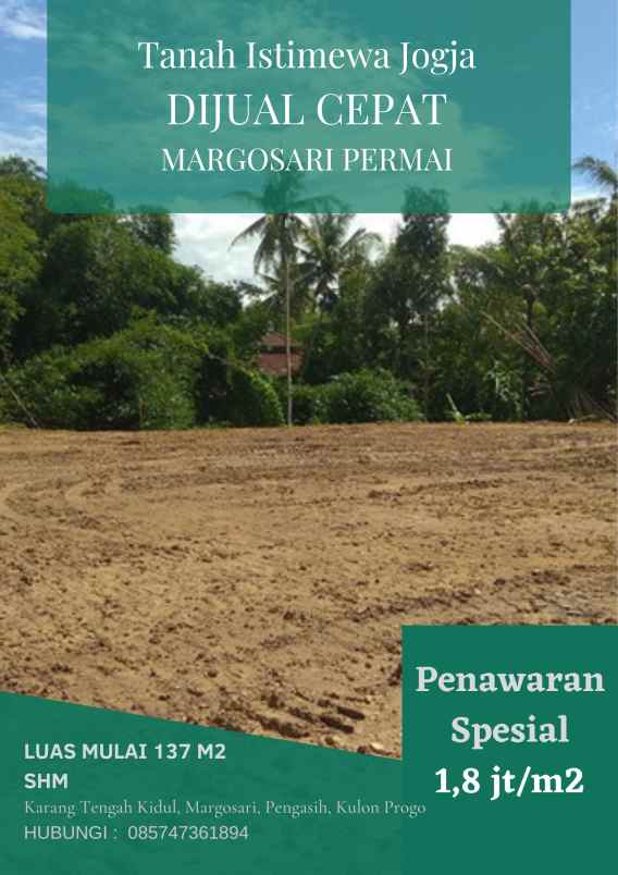 dijual tanah karang tengah kidul margosari