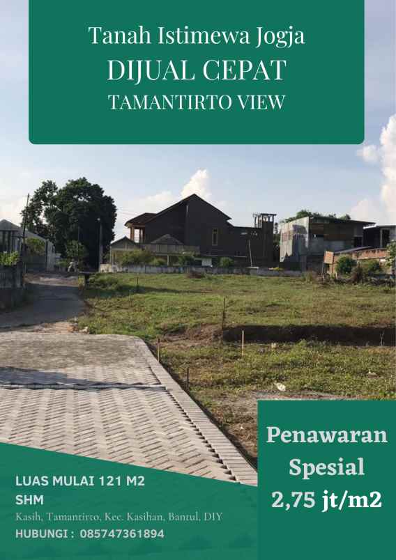 dijual tanah kasih tamantirto