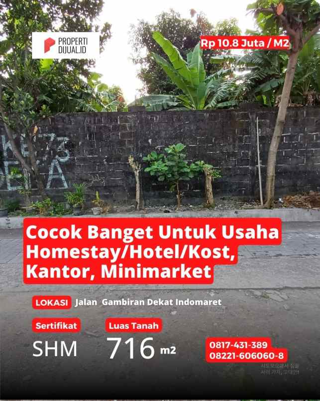 dijual tanah pandeyan gambiran