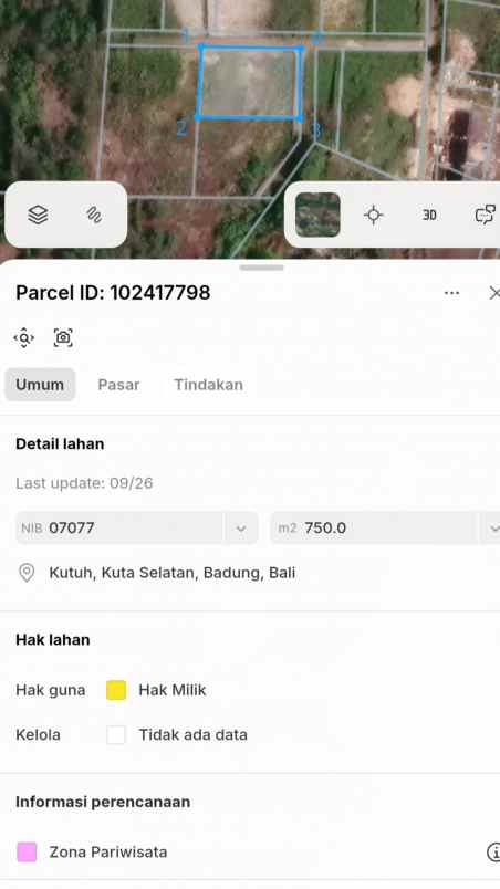 dijual tanah pantai pandawa