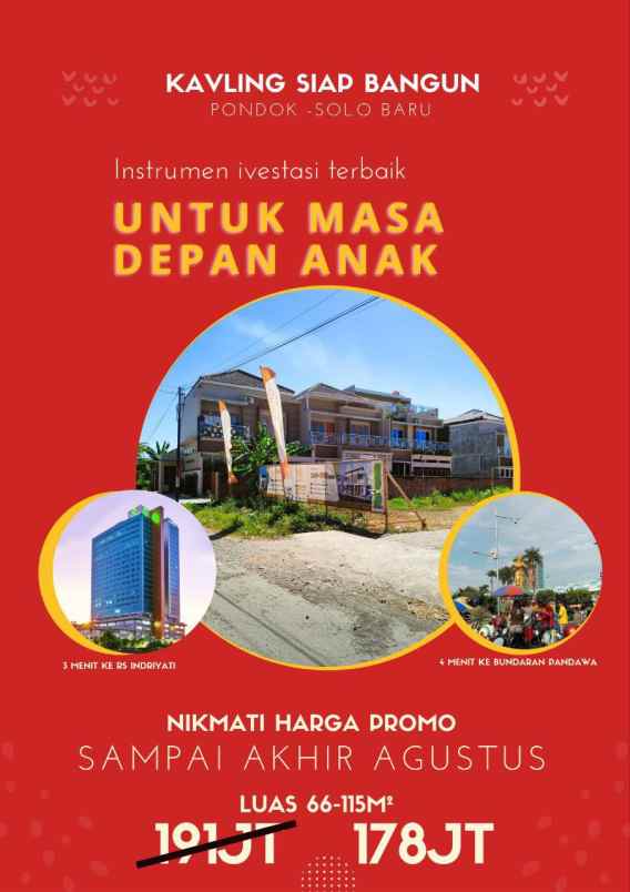 dijual tanah pondok grogol sukoharjo