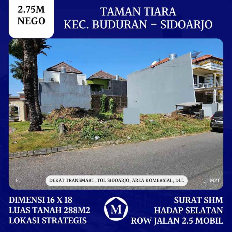 dijual tanah taman tiara