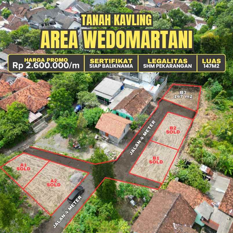 dijual tanah tonggalan wedomartani