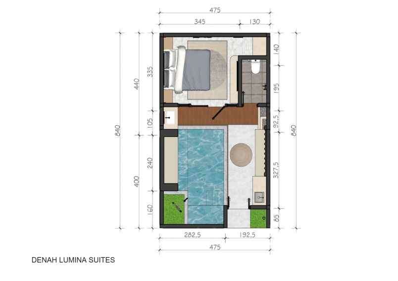 dijual unit villa lumina suites lokasi premium