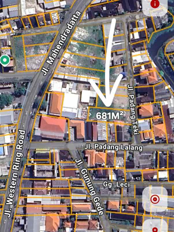 disewakan tanah depan balimed